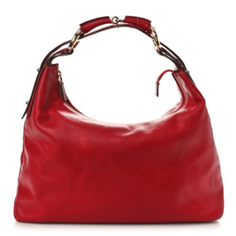 Gucci Red Hobo Bag with Gold Hardware